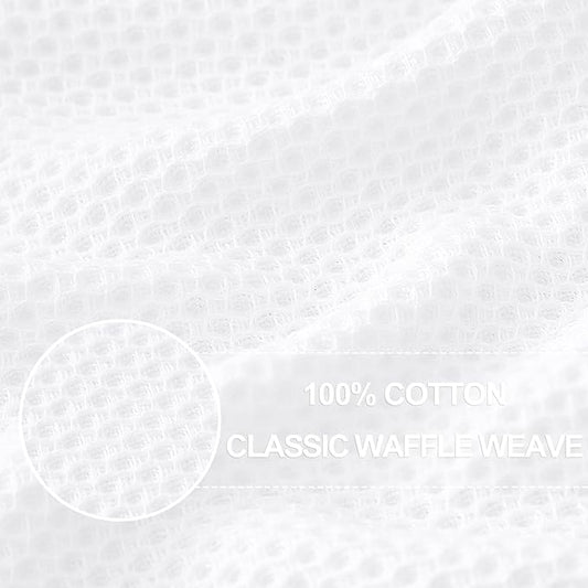 Homaxy 100% Cotton Oversized Waffle Weave Kitchen Dish Towels, Ultra Soft Absorbent Quick Drying Cleaning Towel, 20 x 28 Inches, 4-Pack, White