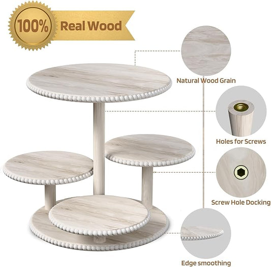 HURZMORO White Cupcake Stand for 50 Cupcakes, Rustic Cake Display Tower - Cupcake Carrier and Dessert Tier Stand Combo for Wedding, Baby Shower, Tea Party - Cupcake Stands for Dessert Table(Bohemia)
