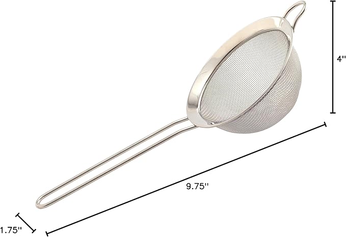 Norpro Stainless Steel Strainer, 4-inch, Silver, 1 Count (Pack of 1)