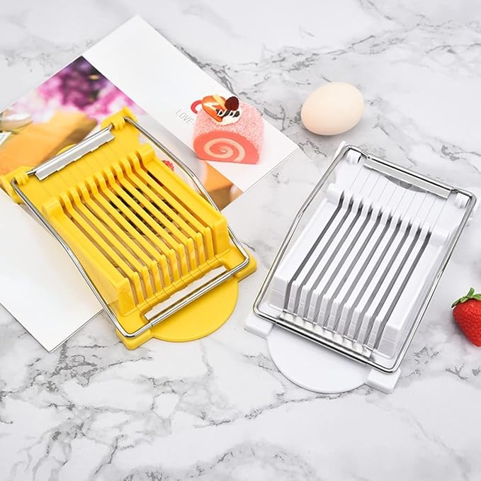 Multifunctional Stainless Steel Luncheon Meat Slicer,Home Slicing and Splitting Tools Food Slicer for Butter Cheese Kiwifruit Strawberry Banana and Cooked Eggs Etc. (Yellow)