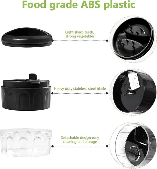 3-in-1 Vegetable Spiralizer Slicer, Adjustable Mandoline Spiral Cutter for Zucchini Noodles, Carrots, Cucumber (Black)