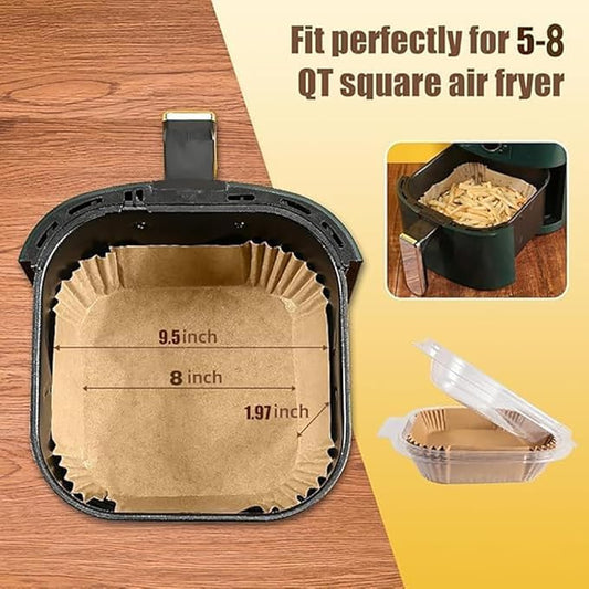 M-bestl 380 Pcs Air Fryer Liners Disposable, Food Grade Parchment Paper Liners,Oil-Proof& Non-Stick, Suitable for Air Fryers, Microwaves, Ovens(8 Inch,380Pcs)