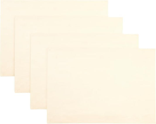D'Moksha Homes Linen Vanilla Cream Placemats Set of 4-100% Pure Linen Placemats 14 x 19 Inch for Spring, Easter - Handcrafted and Machine Washable
