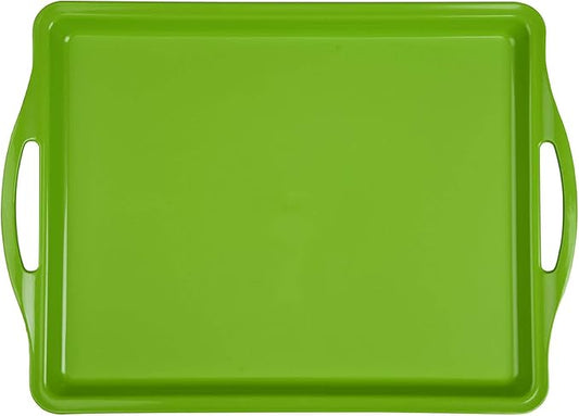 Mintra Home Durable Serving Tray (1pk, Green) - Platter with Handle 14 Inch 'Green' (Heavy Duty,Large Capacity Great for Kitchen, Wedding, Restaurant Indoor or Outdoor Picnic Camping