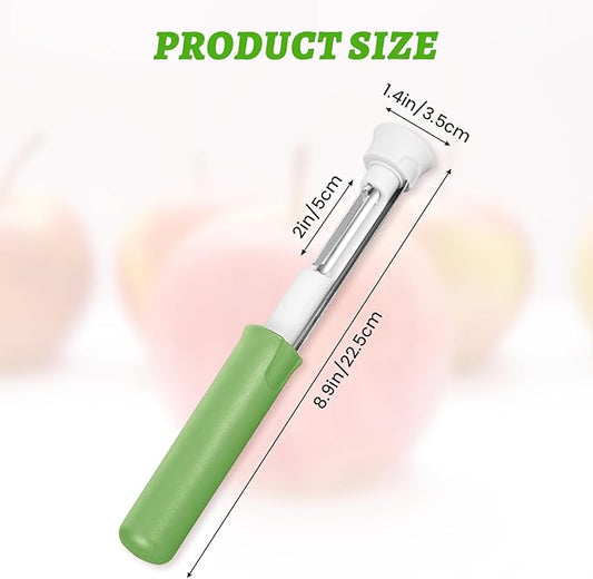 Multi Functional Apple Corer and Peeler,Green Plastic-Handle Apple Corer for Bell Peppers Pears,Stainless Steel 2-In-1 Household Kitchenware, Fruit and Vegetable Peeling Tool,Christmas Halloween Gifts