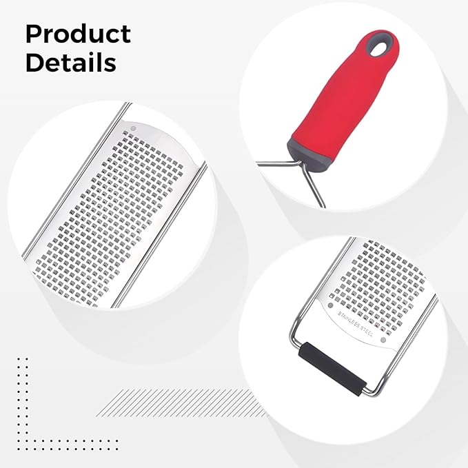 Kitchen Grater, Sharp Cutter Zester For Hard Cheese Citrus Garlic, 2 Pcs Stainless Steel Cheese Graters With Non-Slip Handle, 12.2 Inches Long For Lemon Ginger Chocolate Parmesan