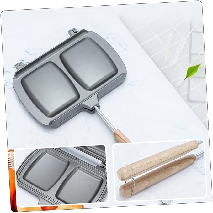 Breakfast Sandwich Maker Double Sided Non Stick Frying Pan Stovetop Press for Cooking Sandwiches Waffles Eggs and More Ergonomic Handle for Easy Use for Outdoor and Indoor Cooking