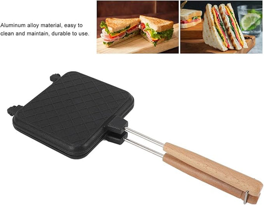 ZJchao Double Sided Aluminum Sandwich Maker Easy Cooking Multifunctional Stovetop Pan for Gas Induction Family Breakfast