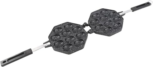 Egg Waffle Pan Stovetop Aluminum Alloy Anti Stick Bubble Maker Commercial 15x37.5cm