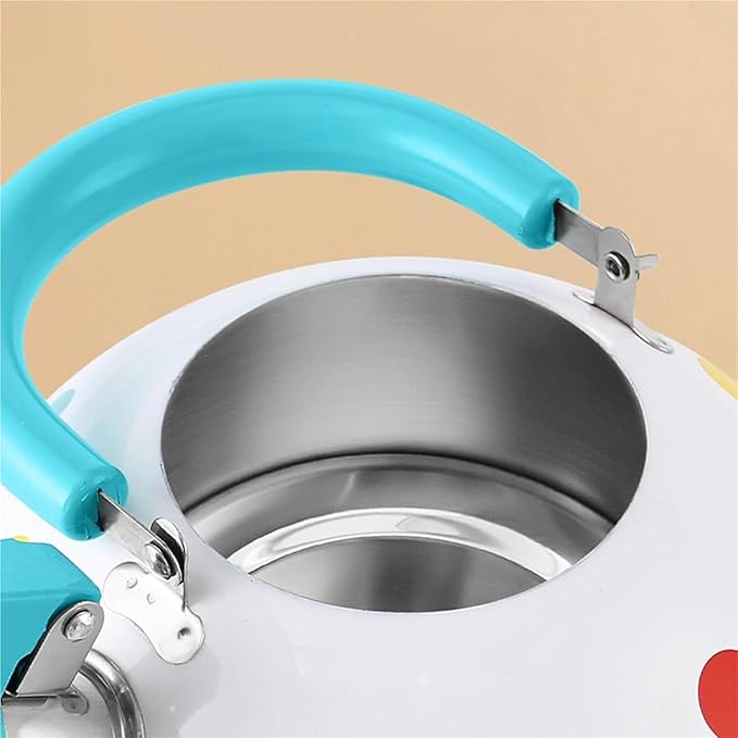 Whistling Polka Dot Tea Kettle, Food Grade Stainless Steel Teapot for Stove Top Loud Whistle Kettle for Tea, Coffee, Milk