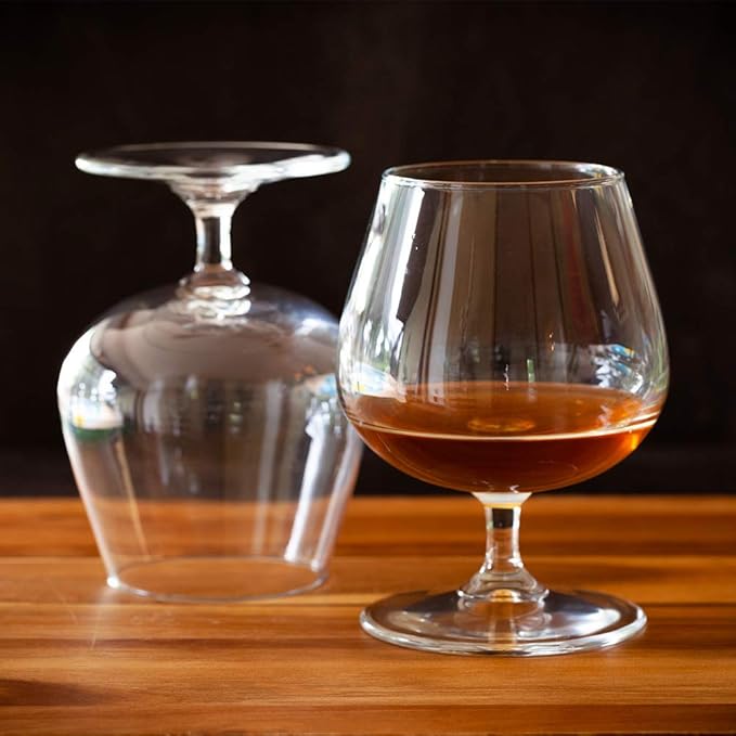 Restaurantware Cascata 13 Ounce Brandy Glasses Set Of 6 Tempered Snifter Glasses - Chip-Resistant Fine-Blown Glass Brandy Snifters Dishwasher-Safe For Brandy Or Liquors