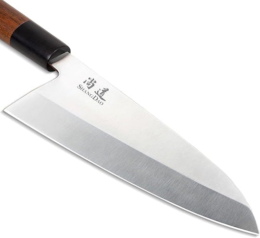 SHANGDAO 7-inch Deba Knife, Single Bevel German Stainless Steel Japanese Knife, Fish Fillet Knives for Fish Cutting with Wooden Handle, Gift Box