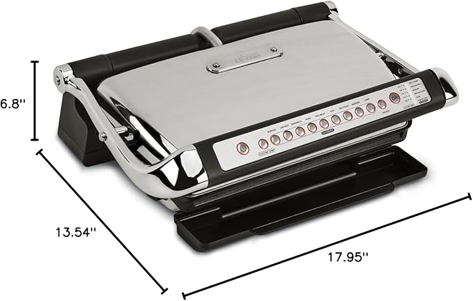 All-Clad Electric Indoor Grill, AutoSense Stainless Steel Panini Grill Press Sandwich Maker, Automatic 1800W Smokeless, Removable Plates, Dishwasher Safe