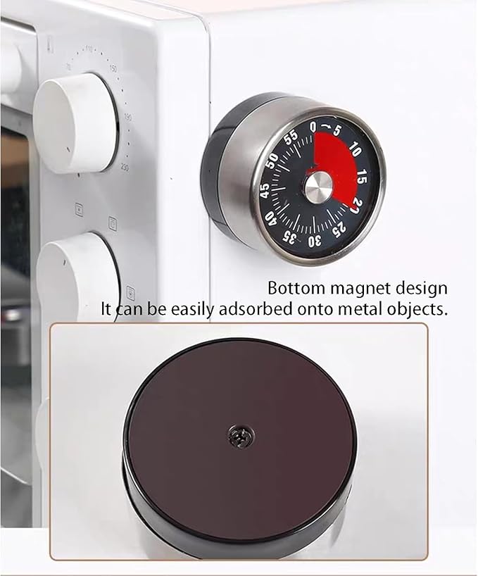 Digital Kitchen Timer for Cooking, Loud Alarm, Magnetic Back (Black&Sliver)