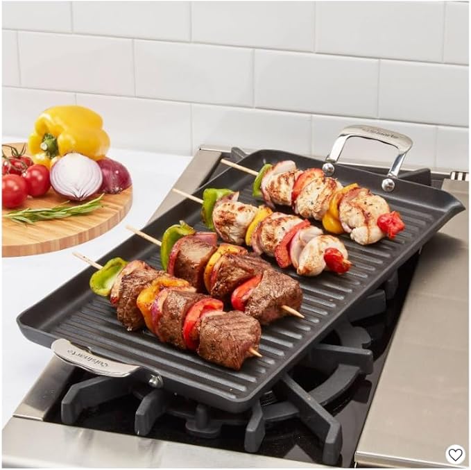 Cuisinart Classic Hard Anodized Grill 10" x 18" Full Griddle 6345-25G Double Burner Chef's Classic