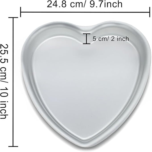 kefyixc 9 Inch Heart Shaped Cake Pan Set of 2, Aluminum,2 Inch Deep, Heat-Resistant Baking Cake Pan for Wedding, Party, Family Occasions, Chocolate, Bread. (9 x 2 Inch,Set of 2)
