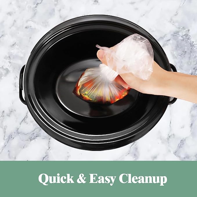 WZHSBSAQ Slow Cooker Liners, 40 Cooking Bags, Medium Disposable Pot Liner Plastic Bags, Fits 1QT to 3QT Slow Cooker Cooking Pans, 11 in. x 16 in.