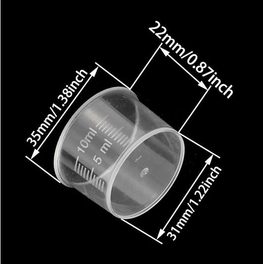 MEETOOT 50pcs Disposable Measuring Cup 10ml Laboratory Test Cups with Scales, Clear Liquid Measuring Cups
