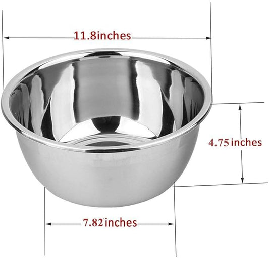 meleg otthon Stainless Steel Bowl,6.5QT Salad Bowl,Metal Bowls,Stainless Steel Basin,Heavy Duty Deeper Edge Mirror Finish Dishwasher Safe Bowl (XL)…