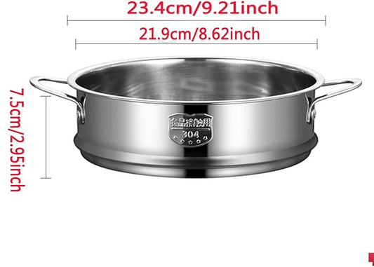 BinaryABC Stainless Steel Dumpling Steamer Basket for Pot,22cm Steamer Insert for Food Veggie Rice Noodle Roll (8.66INCH)
