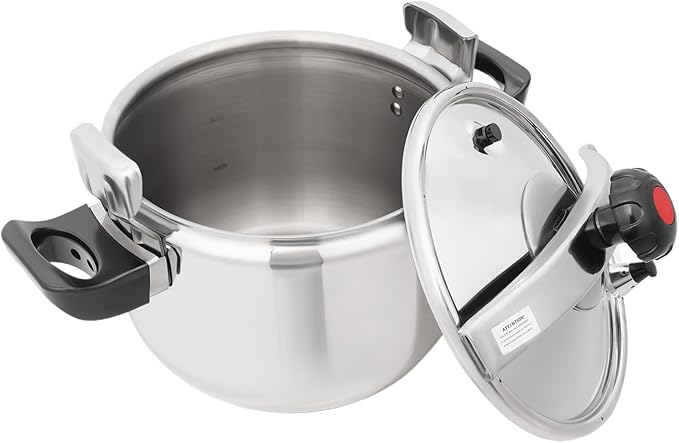 23.2 Quart Pressure Cooker Stainless Steel Pressure Cooker, Large Capacity, Commercial Pressure Cooker Clamp On Type, Single Valves for Family or Commercial Use