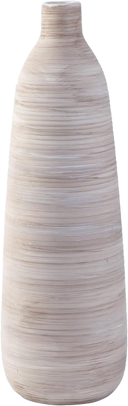 ALMA 18 inch Extra Tall Floor Vase for Home Decor, Large Boho Vase for Tall Pampas Grass, Cream Ceramic Flower Vase for Centerpieces, Living Room Floor, Entryway Floor, Mantel, Bookshelf