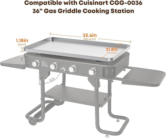 Stanbroil Flat Top Griddle for Cuisinart CGG-0036 36" 4-Burner Gas Grill, Stainless Steel Griddle Replacement Top with Dual Grease Management System