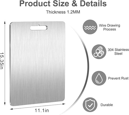 Titanium Cutting Board, 2026 New Upgrade Pure Titanium Cutting Boards for Kitchen Double Sided Non Toxic Titanware Cutting Board,Hygiene Durable Dishwasher Safe Chopping Board (15.35 * 11.02in)