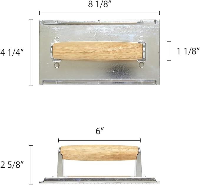 TrueCraftware- 4-1/4" x 8-1/4" Steak Weight Aluminum with Wood Handle- Bacon Press Meat Steak Sandwich with Wood Handle for Griddle Grill Press Burger Press Griddle Press Meat Press