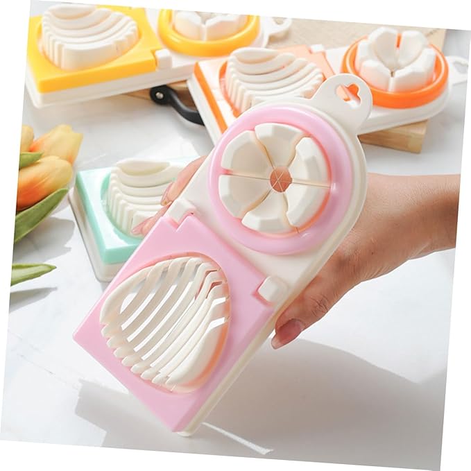 VICASKY Heavy Duty Multi Functional Egg Slicer and Cutter for Hard Boiled Eggs Strawberries and Soft Fruits Kitchen Fruit and Vegetable Wire Slicer Easy to Use and Clean Pink