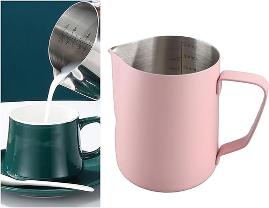 Stainless Steel Measuring Cup With Handle and Pour Lip - Metal Pitcher Set With Spoons for Kitchen Cooking and Baking - Food Grade