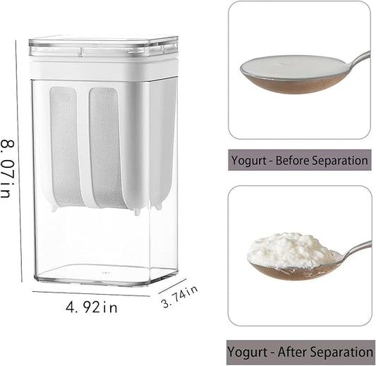1800MLGreek Yogurt Maker - Ultra Fine Yogurt Strainer ,Reusable Rice Tea Juicing Food Sieve Strainer(L)