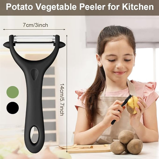 AUAUY 2PCS Potato Peeler, Y-Shaped Swivel Vegetable Peeler, Fruit Peeler for Kitchen, Non-Slip Grip Peeler, Ergonomic Handle Sharp Blade Stainless Steel Peeler(Green, Black)