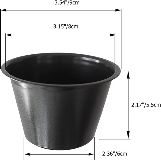 LoveDeal Popover Pans Nonstick 6 Packs, Individual Larger Muffin, Versatile Round Baking Cups for Popover, Muffins, Quiche, Tarts, Cupcakes, Pudding - Carbon Steel, Black