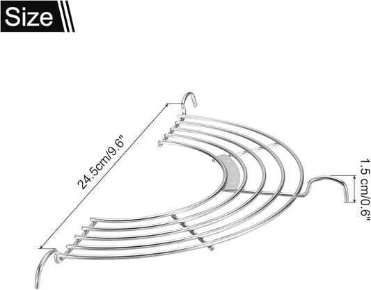 uxcell 2pcs Oil Drain Rack Semi-circular Draining Drying Rack Stainless-Steel Tempura Strainers for Home Baking Cooking Grilling Oil Drip Filter Fried Food, Silver(24cm/9.4in Long)