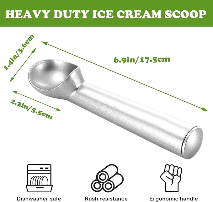 Ice Cream Spade - Stainless Steel Flat Ice Cream Paddle, Scooper for Hard or Creamy Dessert Spade Butter Cutter (3)
