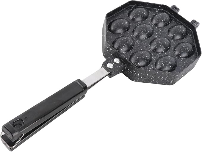 Egg Waffle Pan Stovetop Aluminum Alloy Anti Stick Bubble Maker Commercial 15x37.5cm