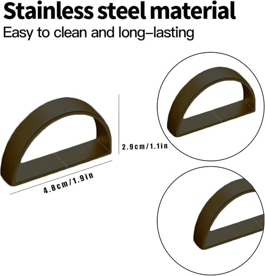 10 Pcs Black Napkin Rings - Metal Napkin Ring(Semicircle) Stainless Steel Napkin Rings for Table Settings Wedding Christmas Party Dinner Table