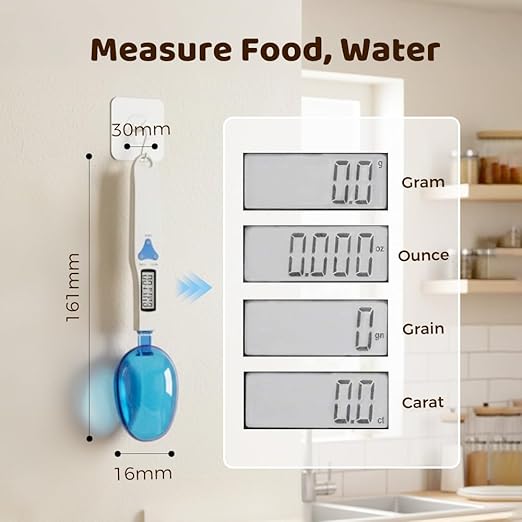 2026 New Grams Digital Kitchen Measuring Spoon, Spoon Electronic Scale Spoon Weighing Three Different Specifications Food Scale Spoon with Scale Design, Weight 500 Grams Support Unit g/oz/gn/ct (1)