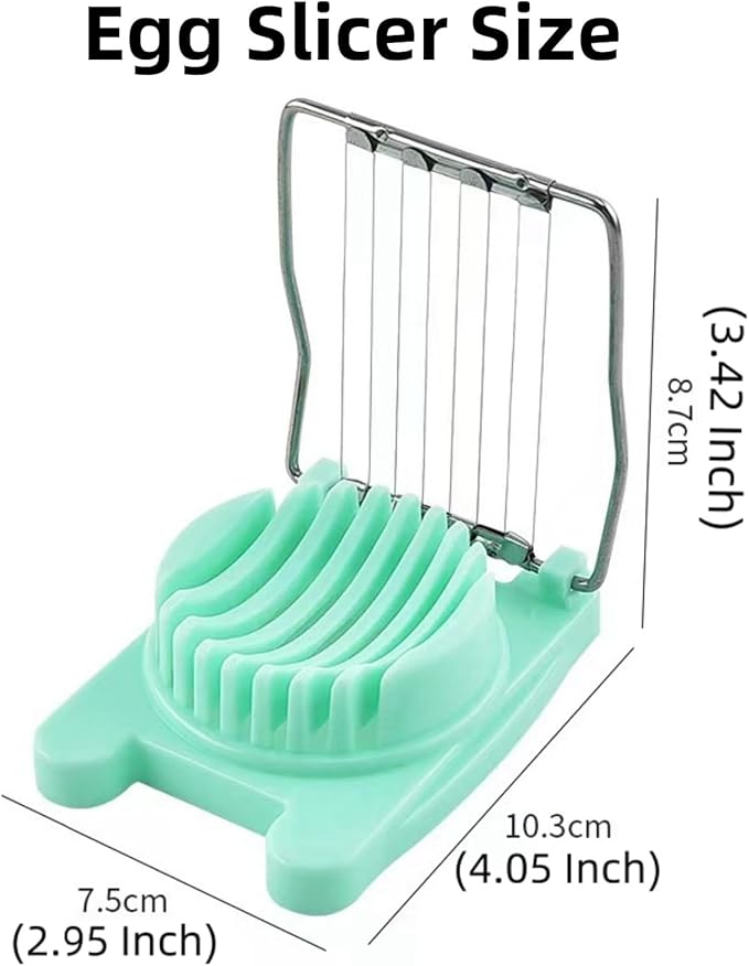 Egg Slicer - Versatile Hard Boiled Egg Cutter for Salads, Sandwiches, Appetizers, or Garnishes, Green