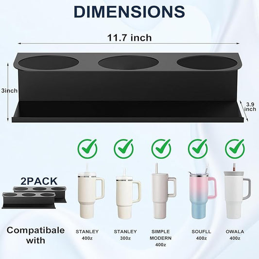 2 Pack Magnetic Cup Holder for Stanley Tumbler, Magnetic Water Bottle Organizer for Refrigerator, Suitable for Stanley 30/40 oz Cups, for Stanley Magnetic Cup Holder for Fridge Kitchen Cabinet
