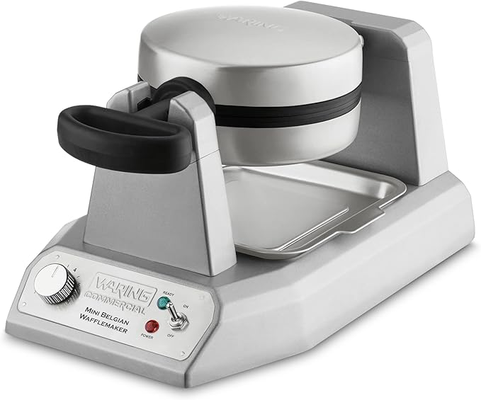 Waring Commercial WMB400X Single Mini Belgian Waffle Maker w/Cast Aluminum Grids 120V, 1200W 5-15 Phase Plug