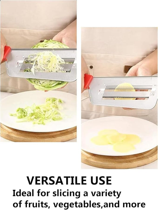 Cabbage Chopper Shredder Double-Layer Stainless Steel Antislip Handle Mandoline Slicer for Slicing Grater Vegetables Fruits Cheese