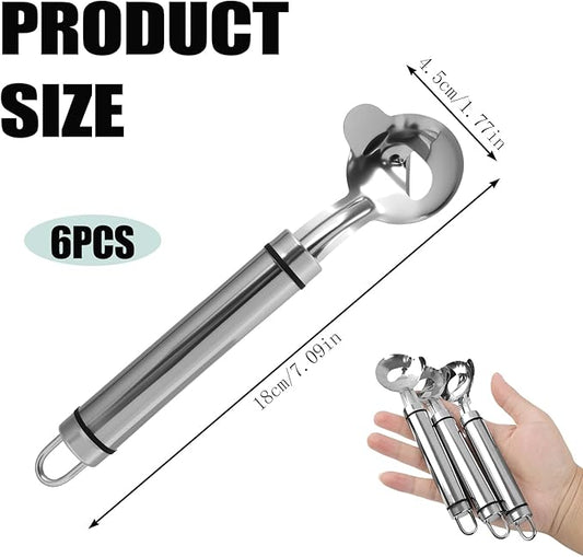 6 Pcs Cactus Peeler Spoon, Upgraded Safe 304 Stainless Steel Nopales Peeler, Multi-Function Cactus Peeling Tool, Chinese Noodle Tools for Kitchen Gadgets Accessory and Home and Restaurant
