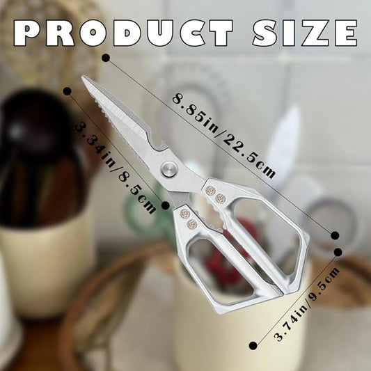 Kitchen Shears, All Purpose Heavy Duty Poultry Shears, Ultra Sharp Japanese Meat Scissors, ,Dishwasher cleaning Safe tainless Steel Comfort Grip Handle Kitchen Scissors for Food, Chicken Bones, Turkey