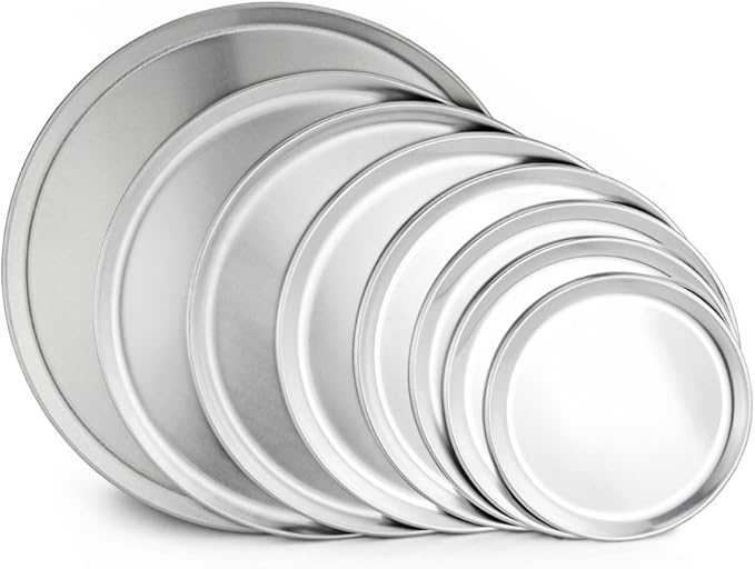 New Star Foodservice 51063 Restaurant-Grade Aluminum Pizza Pan, Baking Tray, Coupe Style, 20-Inch, Pack of 6
