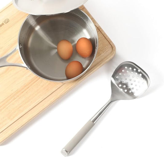 Calphalon Edge Stainless Steel Slotted Spoon/Skimmer - Taupe