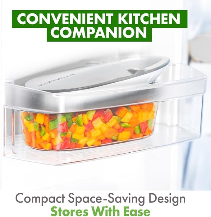 CHOPZILLA Vegetable Chopper and Mandoline Slicer for Kitchen Cuts 18x Faster, Come with 4 Blades, Scraper, & Container, All in 1 Veggie Chopper Vegetable Cutter, French Fry Cutter, Onion, Fruit, Salad