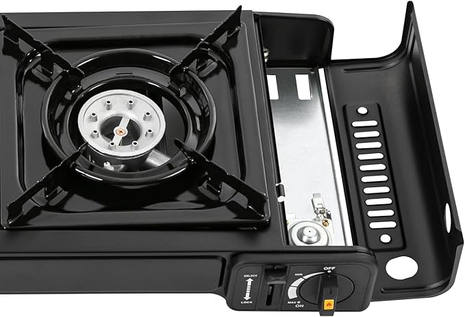 Camping Stove, Portable Butane Camping Stove, Propane Stove 2 Burner Propane Gas Stove, Double Auto Ignition Camping Burner LPG for RV, Apartments, Motorhome, Outdoor, Indoor