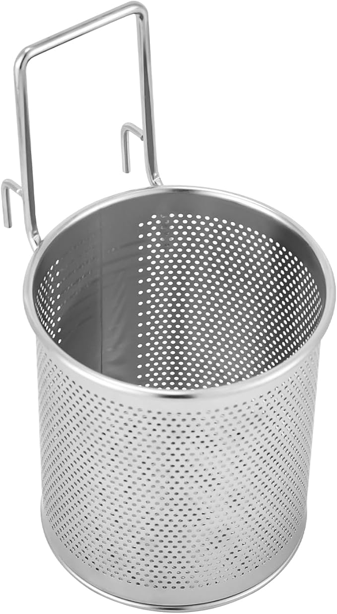 Pasta Basket for Boiling, 304 Stainless Steel Pasta Strainer Basket Fryer Baskets Mesh Sieve Food Strainer Practical and Reliable Hot Pot Strainer for Boiling and Blanching